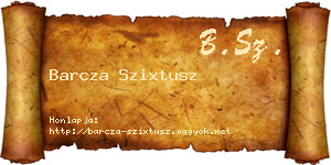 Barcza Szixtusz névjegykártya
